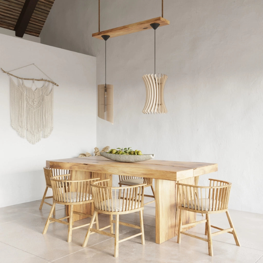 Lampada a tubo in legno Peach Puff Oriana E27 15W LED stile scandinavo