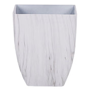 Vaso per piante da esterno per interni effetto marmo miscela di pietra bianca quadrato 28 x 34 cm dal design moderno
