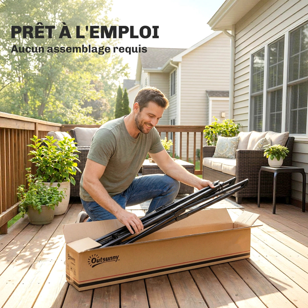 Supporto per Amaca Pieghevole in Acciaio ¨C zephmum ¨C Nero, 290 cm