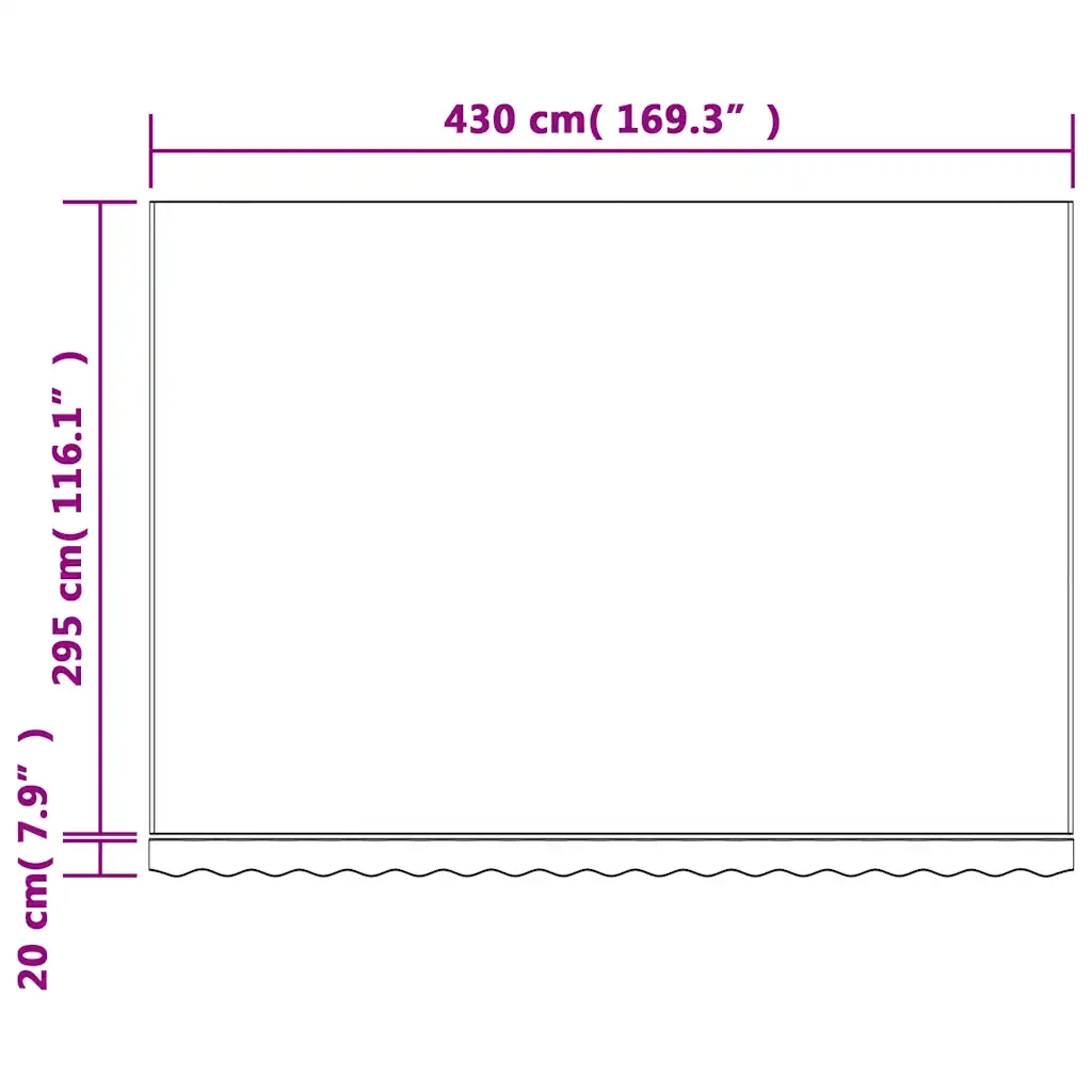 Tessuto di Ricambio per Tenda Strisce Multicolore 4,5x3 m 367738