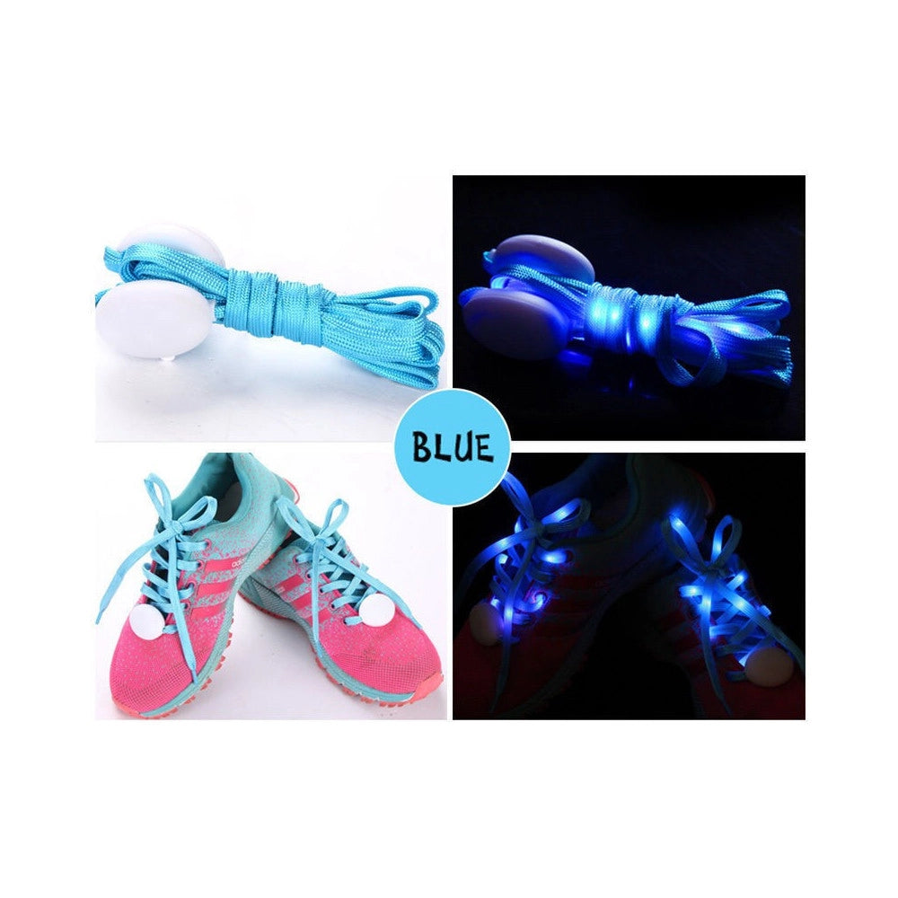 Trade Shop - Coppia Di Lacci Piatti Per Scarpe Colorati Con Luci A Led Stringhe Sneaker -