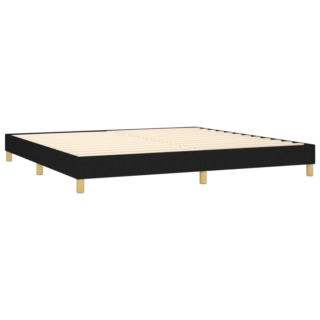 Letto a Molle Materasso e LED Nero 200x200cm in Tessuto 3133663