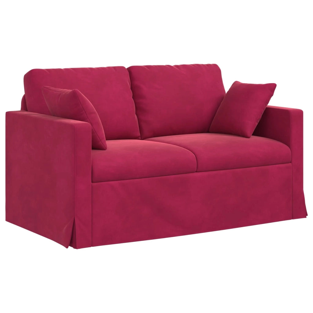 Divano Rosso Vino 138 x 78 x 80 cm Velluto