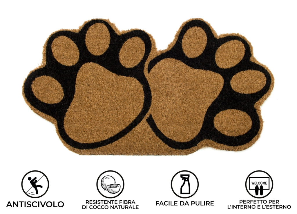 Zerbino Entrata Ingresso Esterno Antiscivolo Cocco Animal Paws