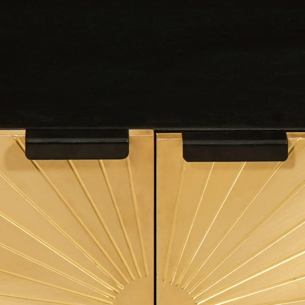 Tavolino da salotto | Tavolino da caff¨¨ | Tavolino da Soggiorno Nero e Oro 80 x 50 x 40 cm