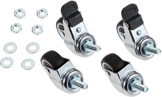 Ruote per mobili 1,5 pollici con freni pesanti a 2 freni + viti - M6x15mm 40KG - 4 ruote con freno per mobili - senza striature e silenzio - ruote pesanti