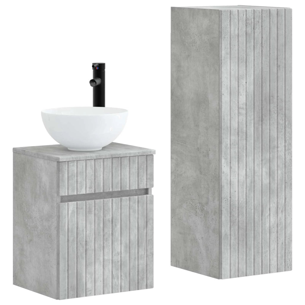 Set di mobili per il bagno 2 pz Grigio Cemento 3406136