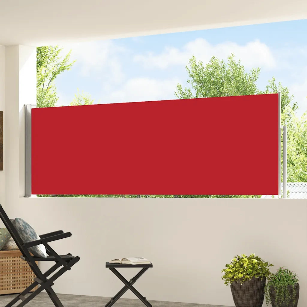 Tenda Laterale Retrattile per Patio-Tenda parasole per balcone 100x500 cm Rosso