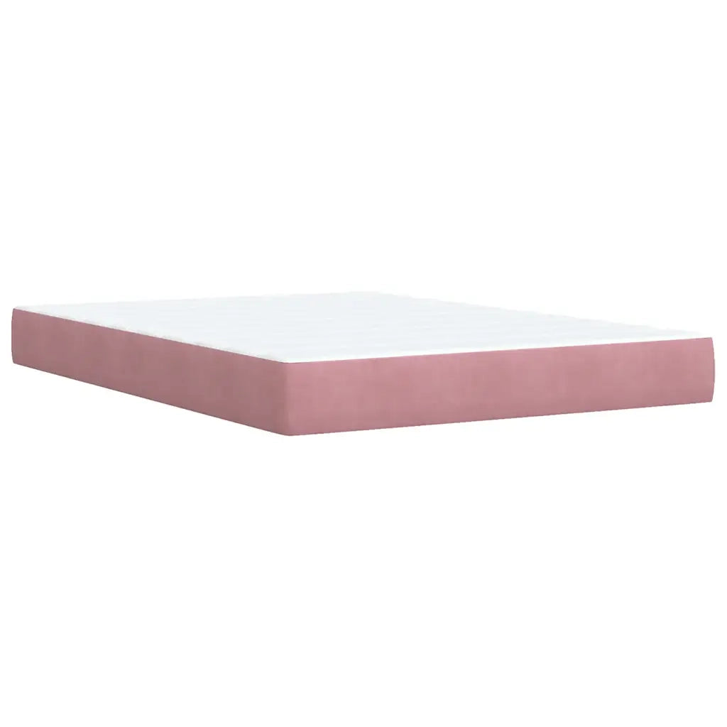 Giroletto a Molle con Materasso Rosa 140x190 cm in Velluto 3287733