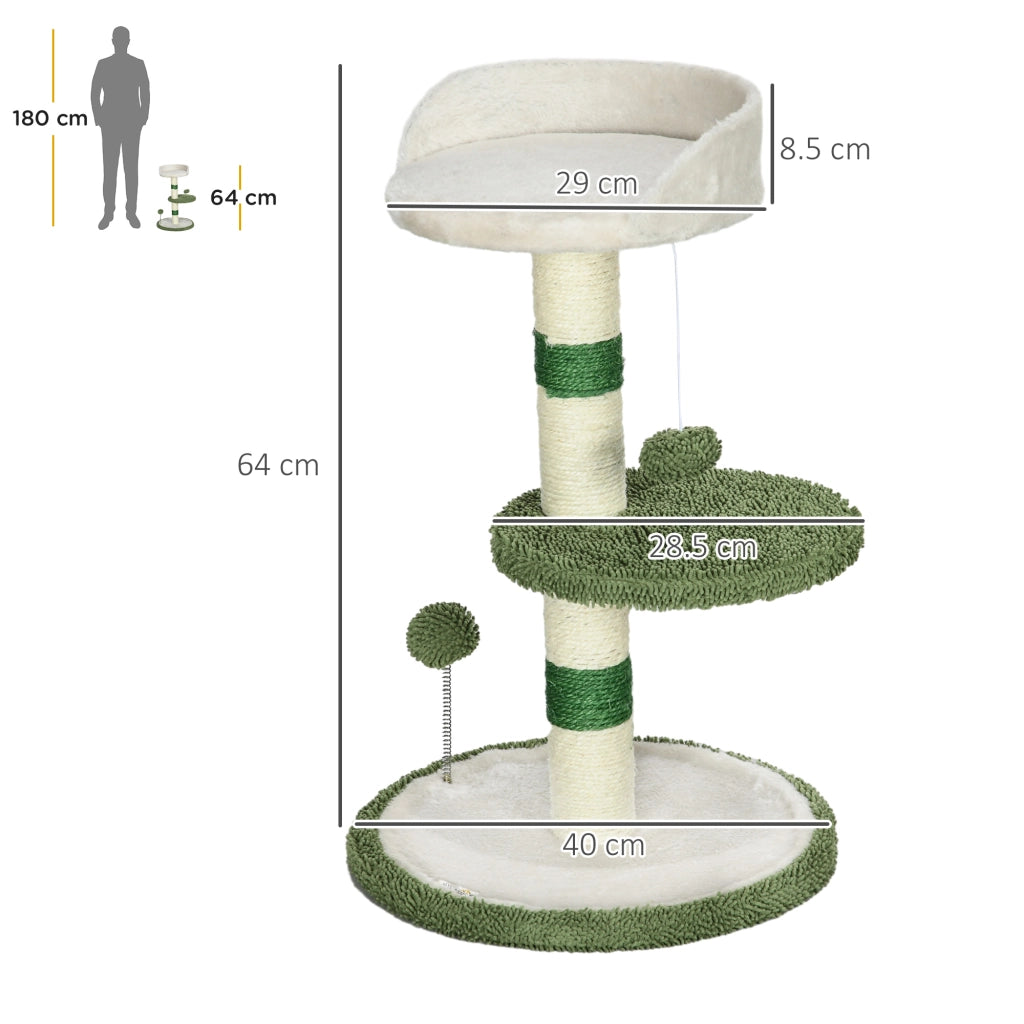 Lettino per Gatti con Tiragraffi Sisal ¨C Zephmum ¨C Verde e Bianco