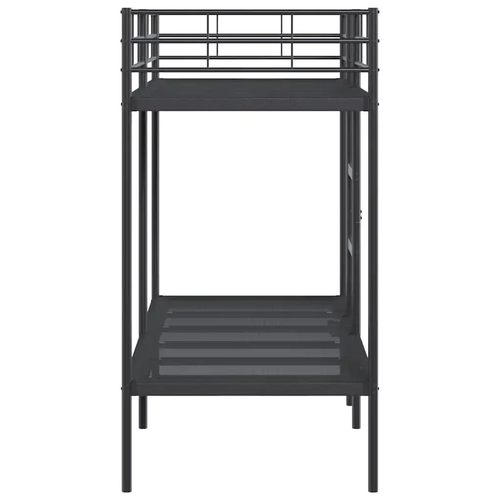 Letto a Castello senza Materasso-Struttura Letto a Castello Nero 80x200 cm in Acciaio 646709