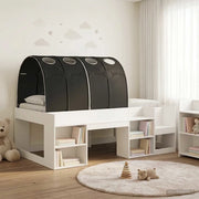 Letto con Tunnel 3 pcs Bianco e Nero Legno multistrato 3423622