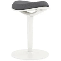 Sgabello Girevole Oscillante, Regolabile in Altezza, fino a 120 kg, 42.5x35.5x56.5-71.5 cm, Grigio