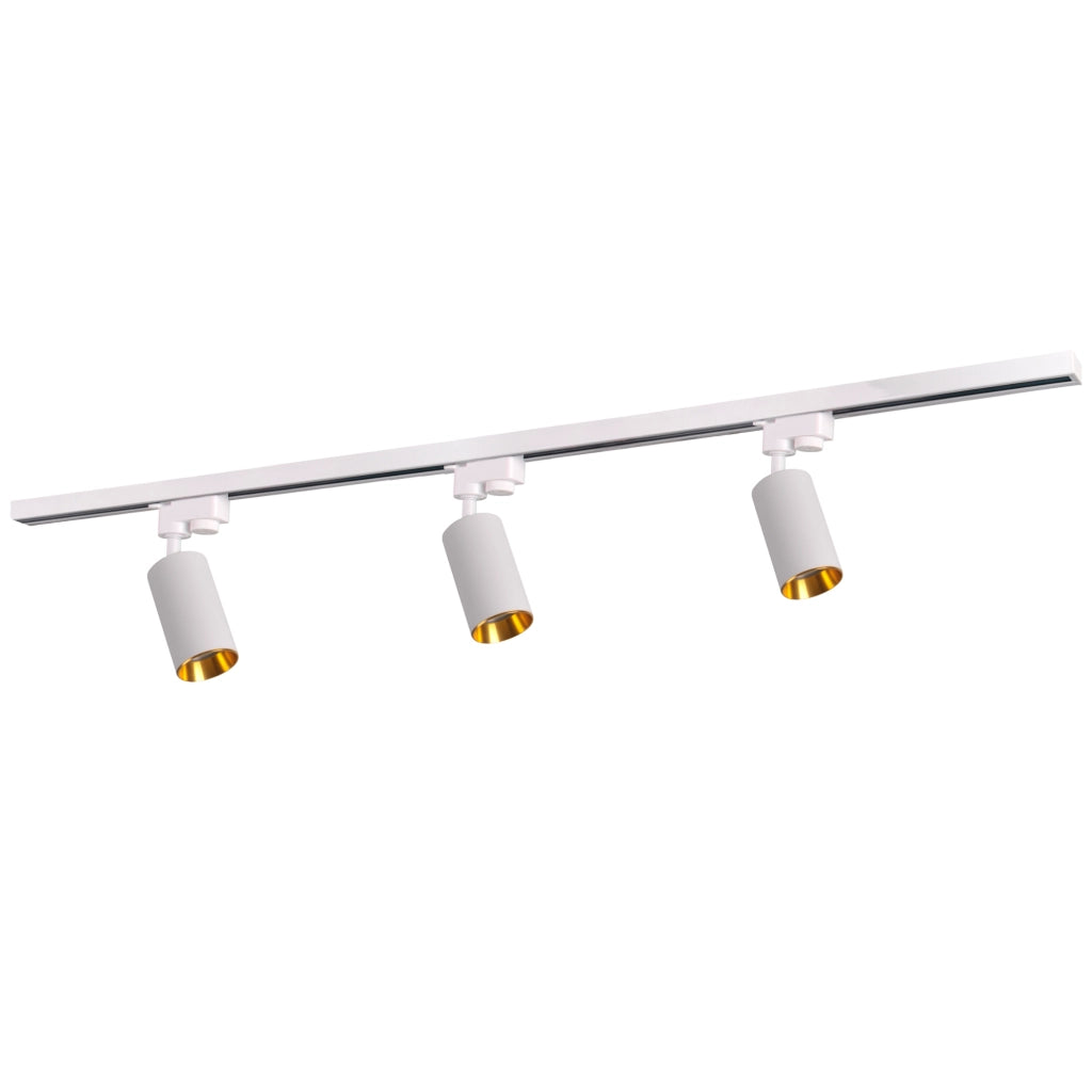 Kit binario 1m bianco/oro 3 faretti GU10 Maribel Polux