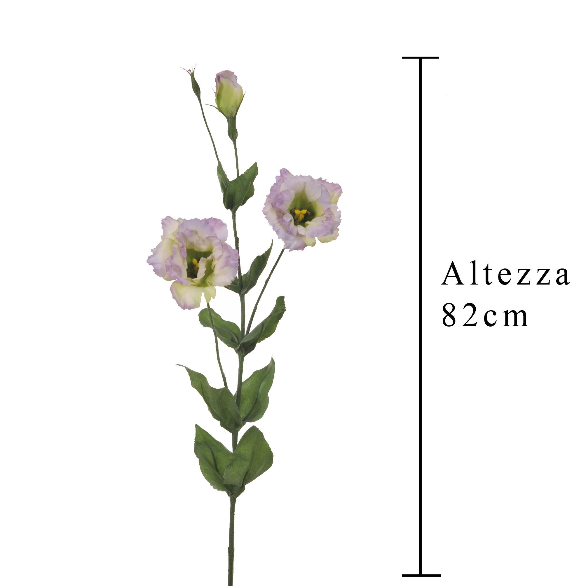 Set 3 Lisianthus Artificiali Composto da 3 Fiori Altezza 82 cm