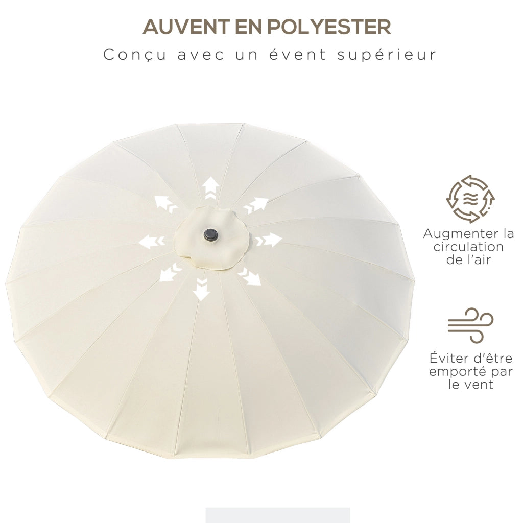Parasole da giardino rotondo inclinabile ¨C zephmum ¨C 2.5 m beige metallo fibra di vetro