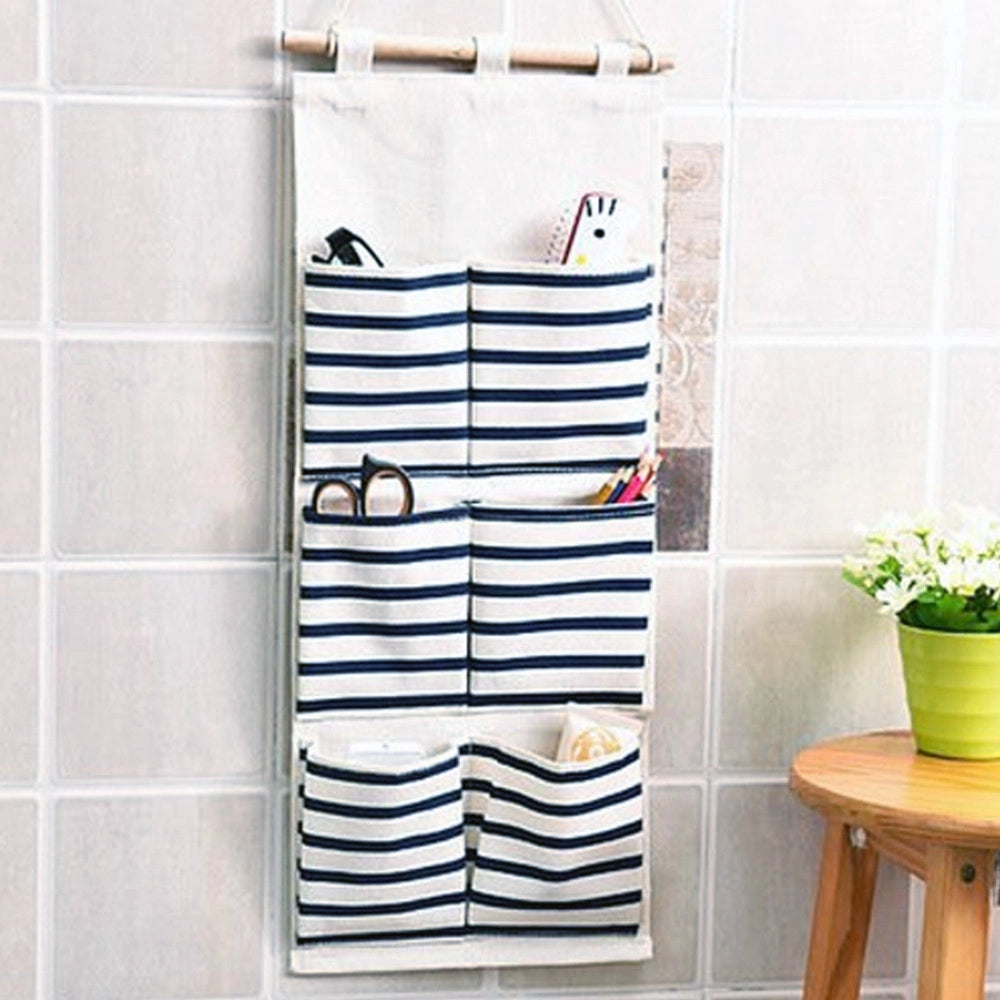Trade Shop - Organizer Borsa Portaoggetti Da Parete 6 Tasche Da Appendere Vari Colori 25x55cm -