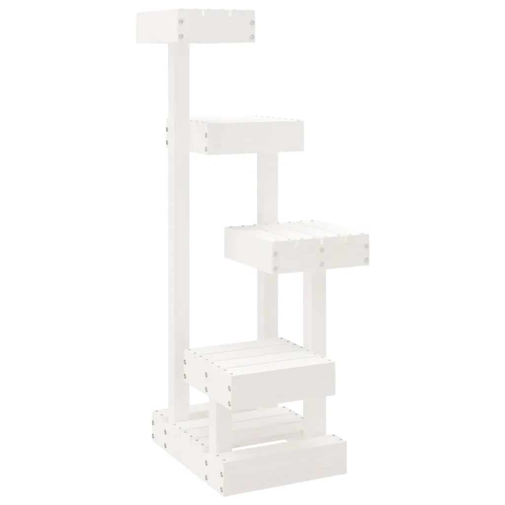 Albero per Gatti Bianco 45,5x49x103cm in Legno Massello di Pino cod mxl 96146