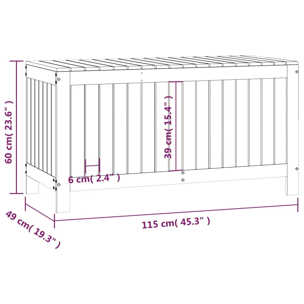 Baule portaoggetti da giardino 115 x 49 x 60 cm legno di pino color miele 02_0013102