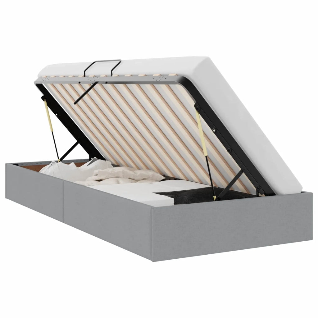 Letto ottomano Grigio chiaro 90 x 200 cm Tessuto 3442796