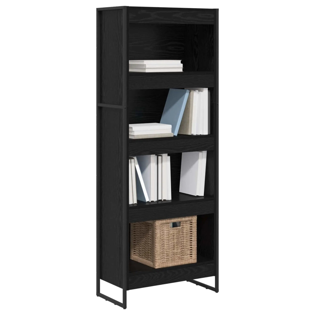 Armadio per Libri Rovere Nero 60 x 30 x 155 cm 886396
