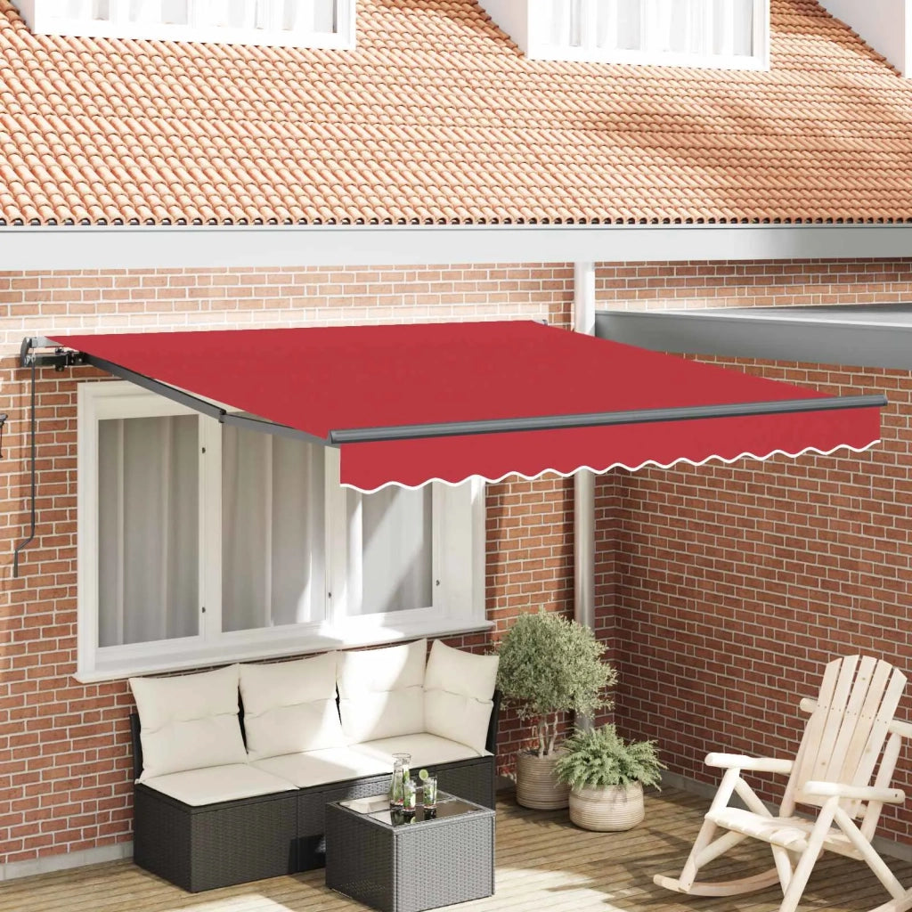 Tenda Retrattile Rosso 350 x 250 cm Poliestere e Acciaio 3330433