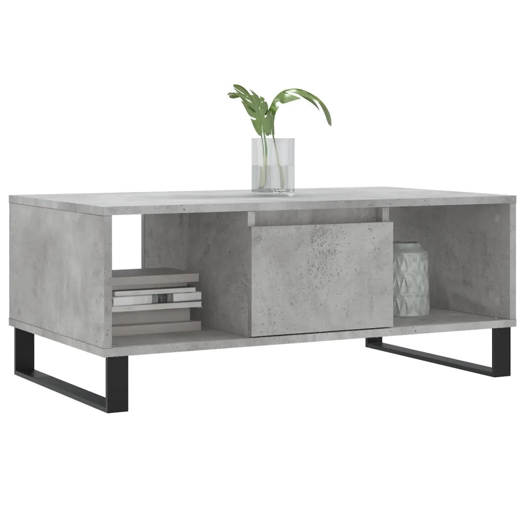 Tavolino salotto | Tavolino da caff¨¨ | Tavolino da Soggiorno Grigio Cemento 90x50x36,5 cm Legno Multistrato