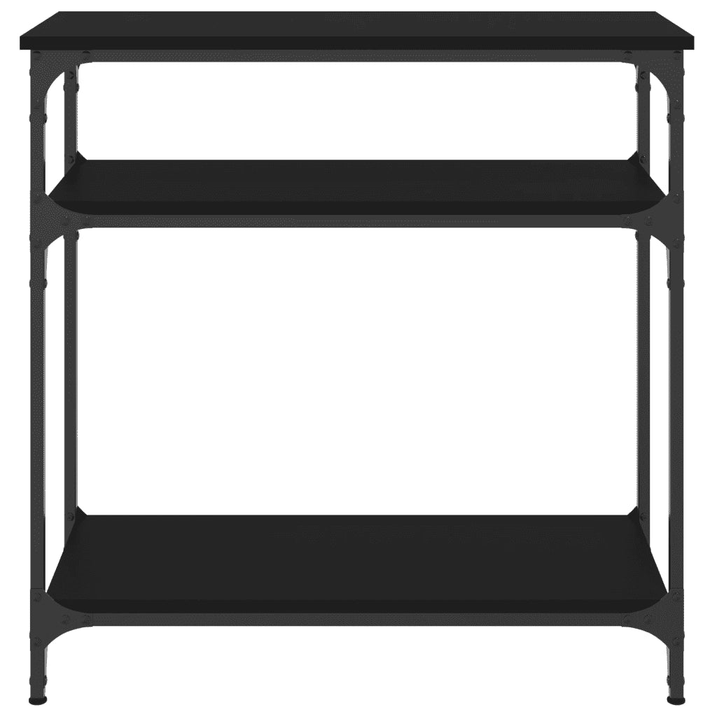 Tavolino Consolle Nero 75x29x75 cm in Legno Multistrato 834040