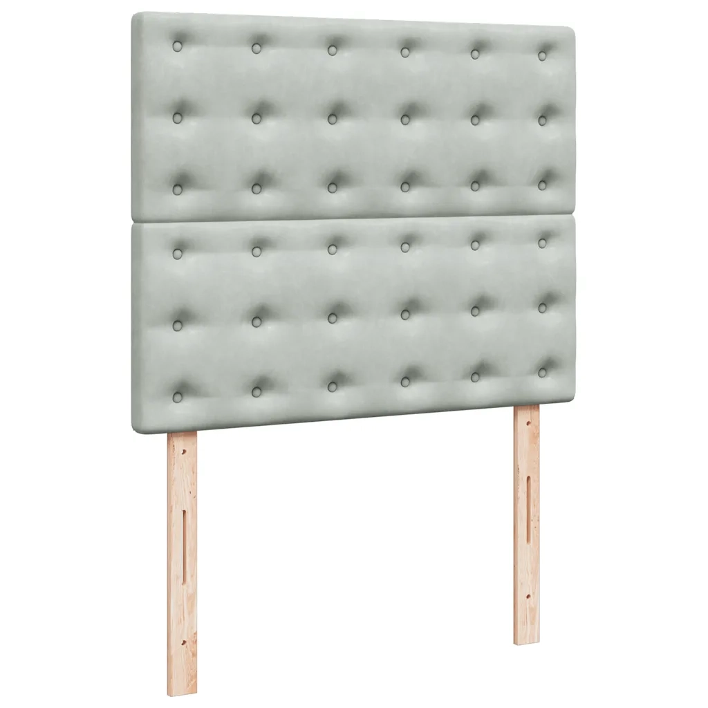 Giroletto a Molle con Materasso Grigio Chiaro 120x200cm Velluto