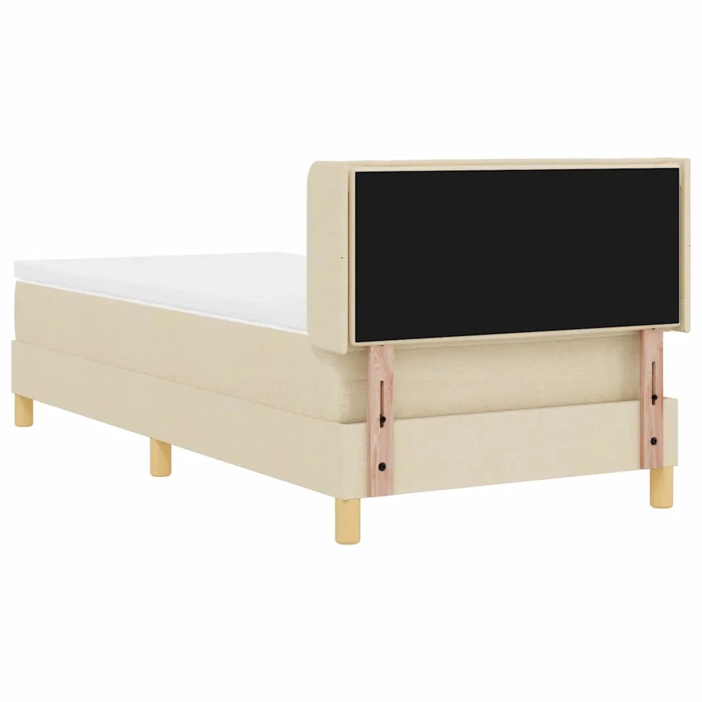 Letto a molle con materasso Crema 200 x 80 cm Tessuto 3341200