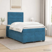 Letto box spring con materasso Blu 120 x 200 cm Velluto 3453624