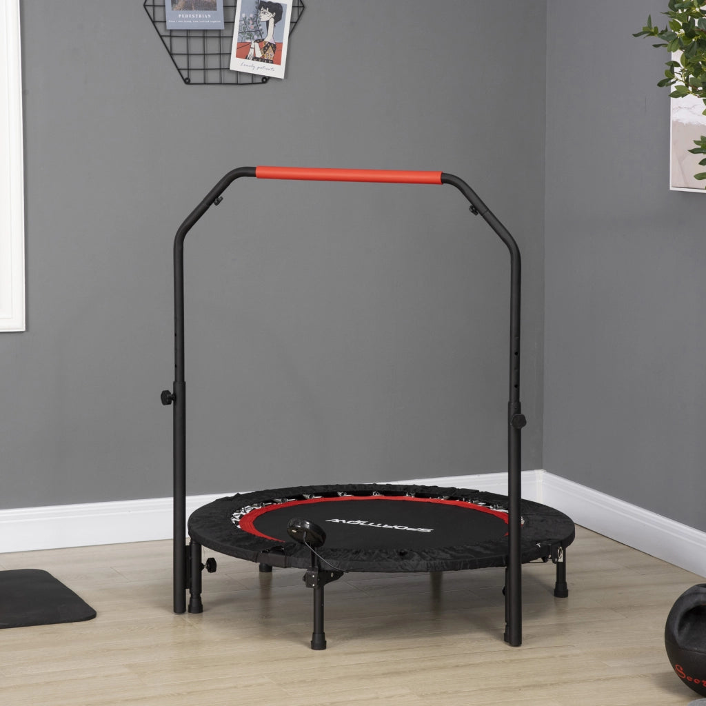 TRAMPOLINO Fitness Ø102 cm Nero in plastica con manico regolabile
