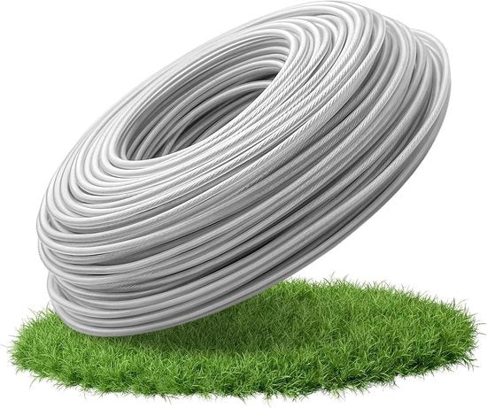 Trimmer a filo 3,0 mm x 41 m in acciaio - Nylon - adatto a prati - universale