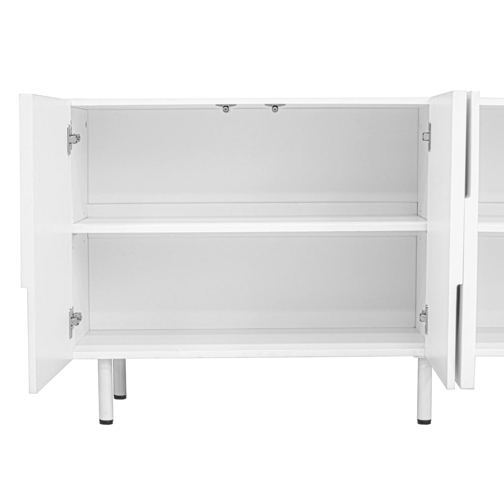 Credenza geometrica bianca 160 cm in MDF e truciolare
