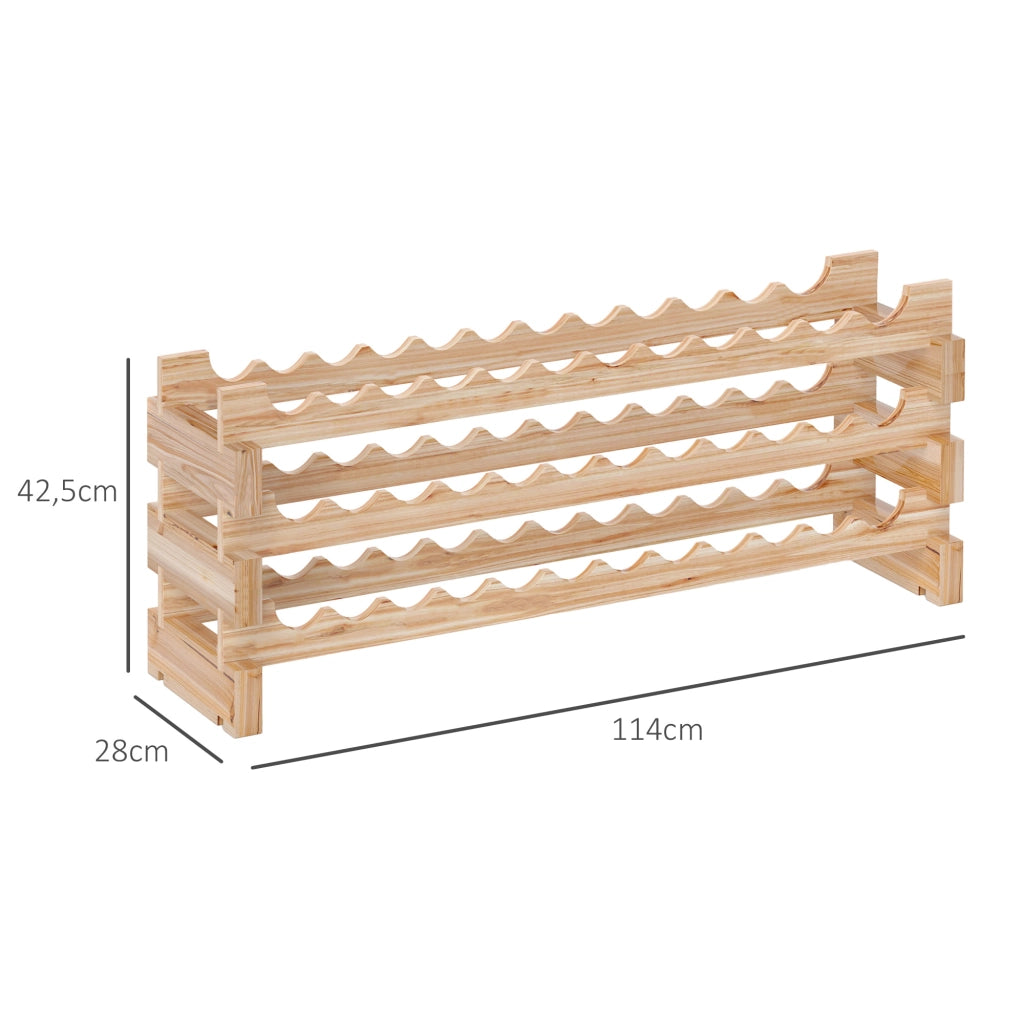 Scaffale per vini ¨C zephmum ¨C legno naturale 114x28x42.5cm