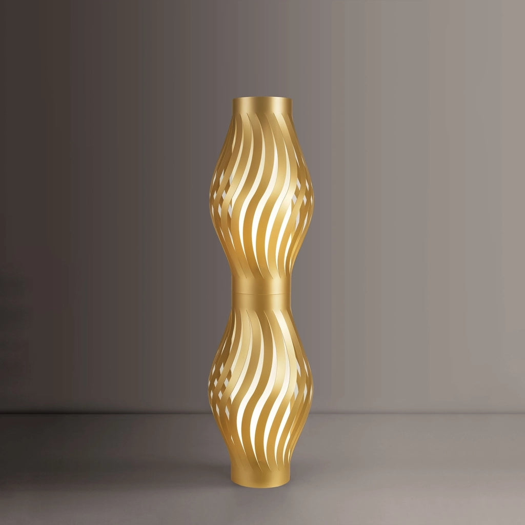 Piantana Moderna Helios Polilux ® New Gold 2 Luci E27 H123Cm