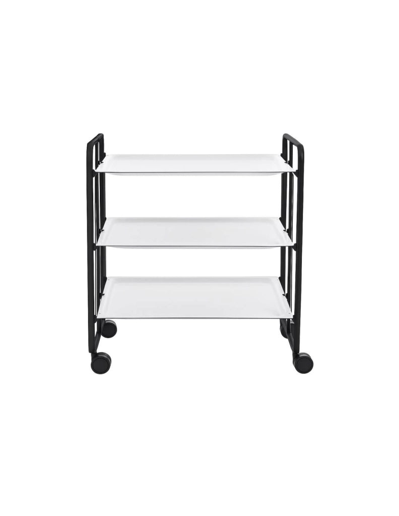 Carrello da cucina pieghevole nero con ruote BAUHAUS 3 ripiani