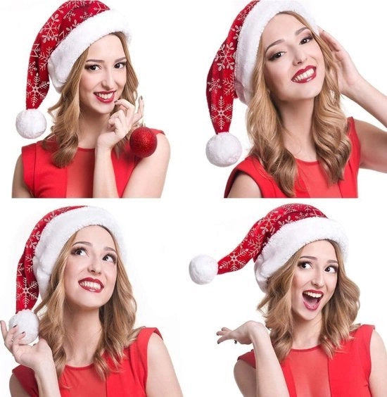 4 paia di cappelli da neve per adulti e adolescenti, cappelli da neve unisex cappelli da neve extra classici cappelli da neve in pelliccia per Natale Capodanno accessori da festa