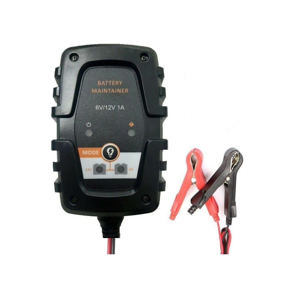Trade Shop - Mantenitore Di Carica Batterie Auto Moto 6v 12v 1a Caricabatterie Portatile -