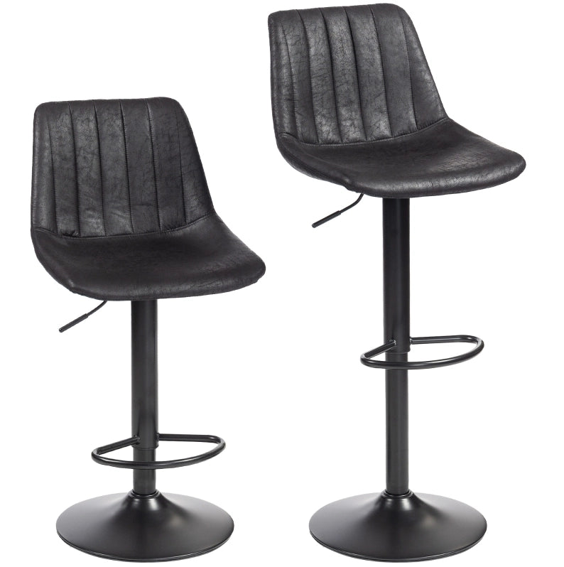 Set di 2 sgabelli da bar 43x46,5x110 cm nero – altezza regolabile, schienale