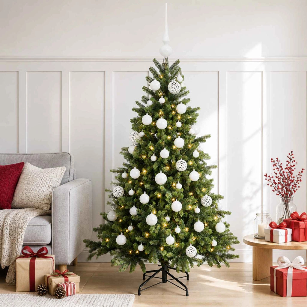 Albero di Natale artificiale con palline 150 cm 150 LED 3466082
