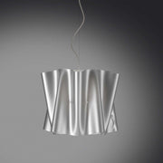 Lampadario a sospensione FOLIO paralume in Polilux Argento diametro 40x h37 cm