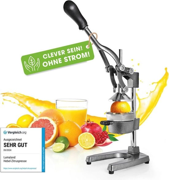 Centrifuga manuale per frutta a citronella | Spremutora in acciaio inossidabile per estrazione di succo di alta qualità | Resistente alla lavastoviglie e efficiente