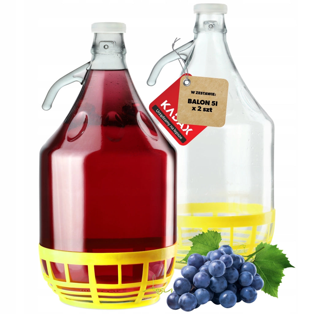 Bottiglia da vino KADAX 5L Palloncino Signora in un Cestino Bottiglia da vino + Tappo 2 pezzi