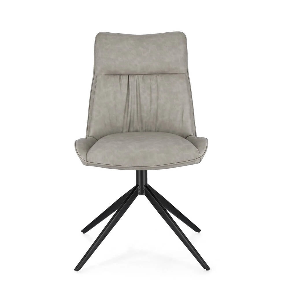 Set di 2 Sedie Imbottite in Similpelle con Gambe in Acciaio - ARIA