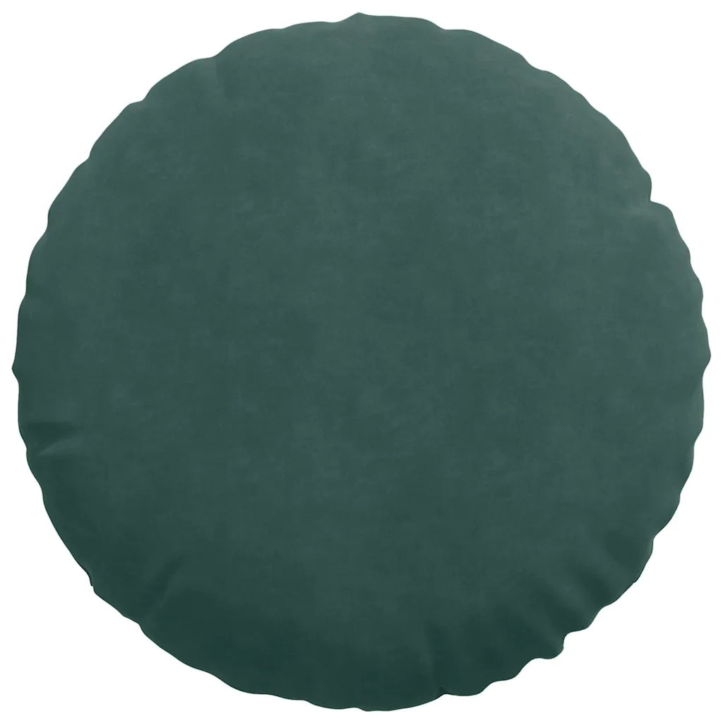 Cuscini per Seduta 2 pcs Verde Scuro Ø50 x 19 cm Velluto