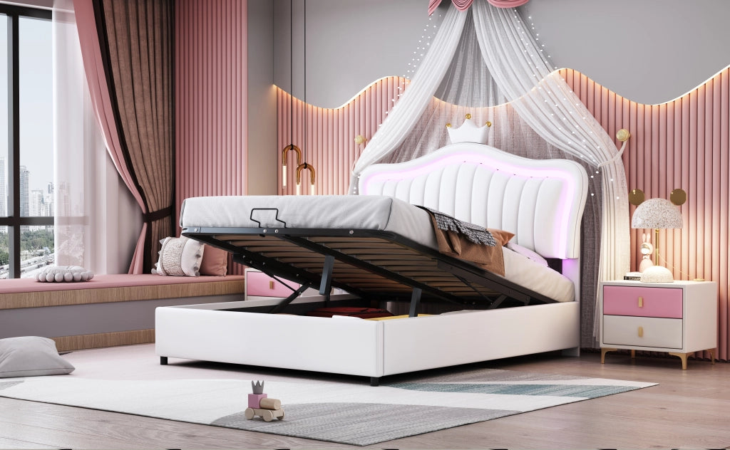 letto imbottito pu bianco 140 x 200 cm