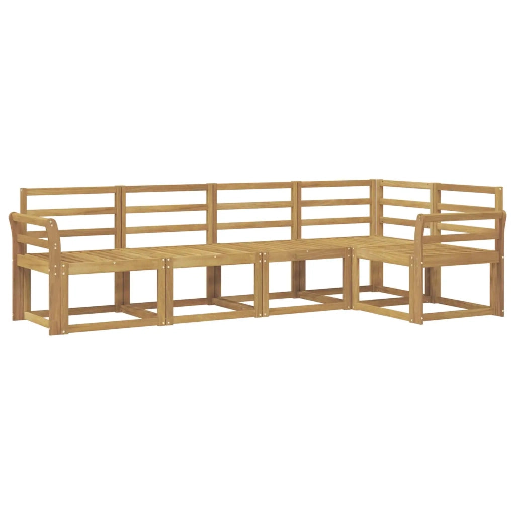 Set di divani da esterno 5 pcs Bianco Legno di Acacia Massello 3387628