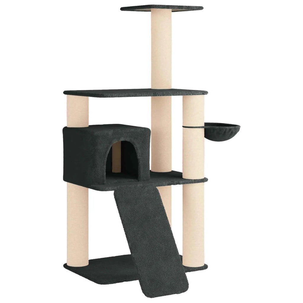 Albero per gatti con pali per graffiare in sisal Grigio Scuro 42033047