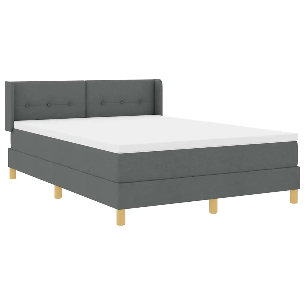 Letto a molle con testiera Grigio scuro 200 x 160 cm Poliestere